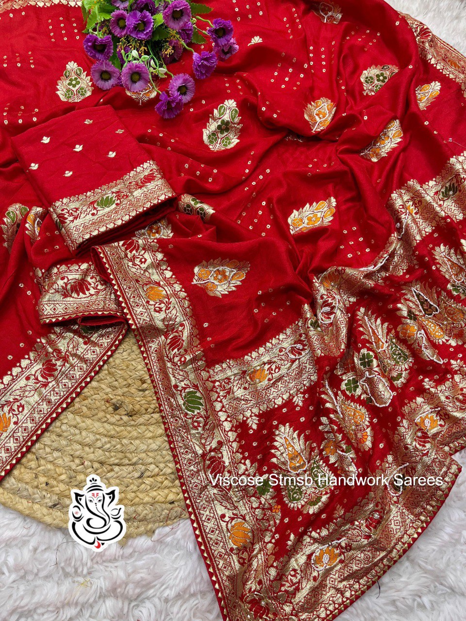 Viscose Stmsb Handwork Sarees