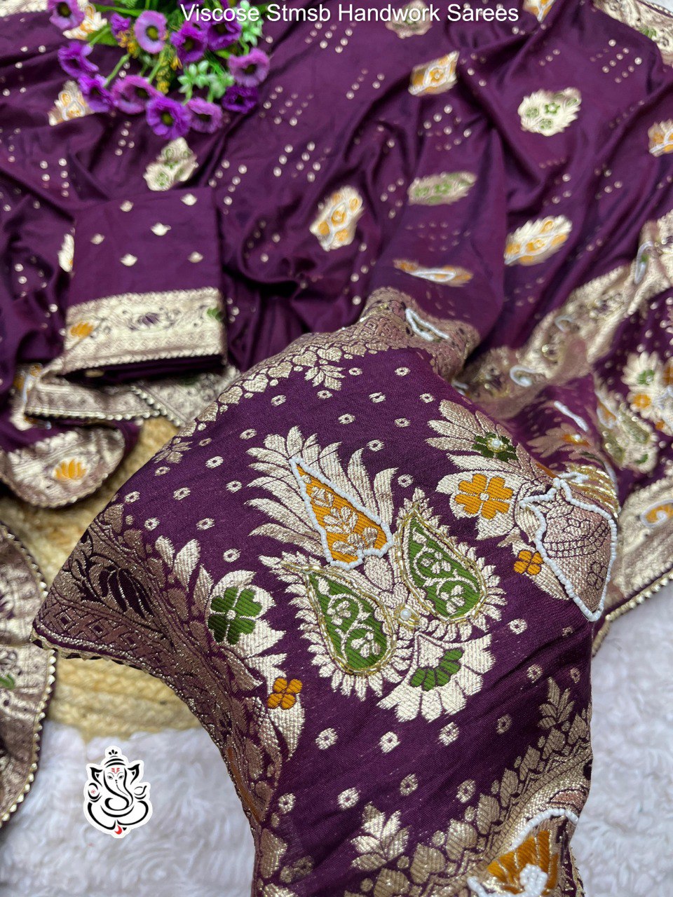 Viscose Stmsb Handwork Sarees