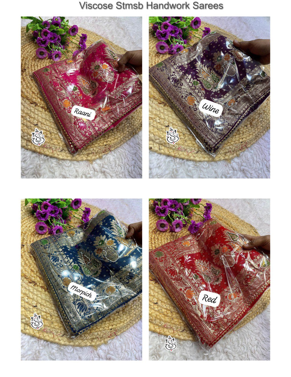 Viscose Stmsb Handwork Sarees