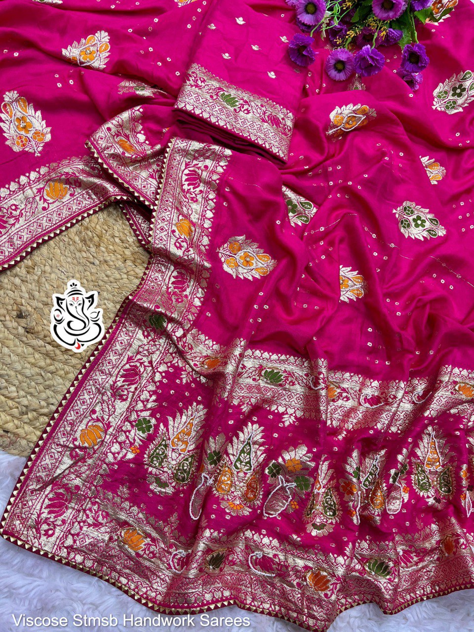 Viscose Stmsb Handwork Sarees