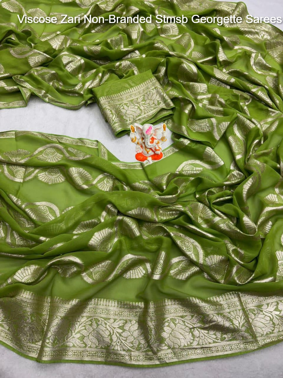 Viscose Zari Non-Branded Stmsb Georgette Sarees