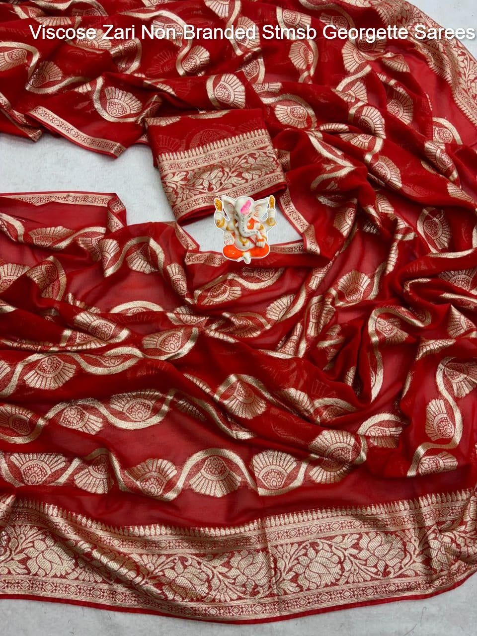 Viscose Zari Non-Branded Stmsb Georgette Sarees