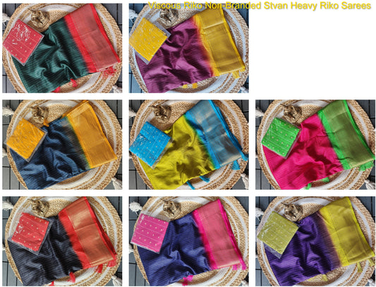 Viscous Riko Non-Branded Stvan Heavy Riko Sarees