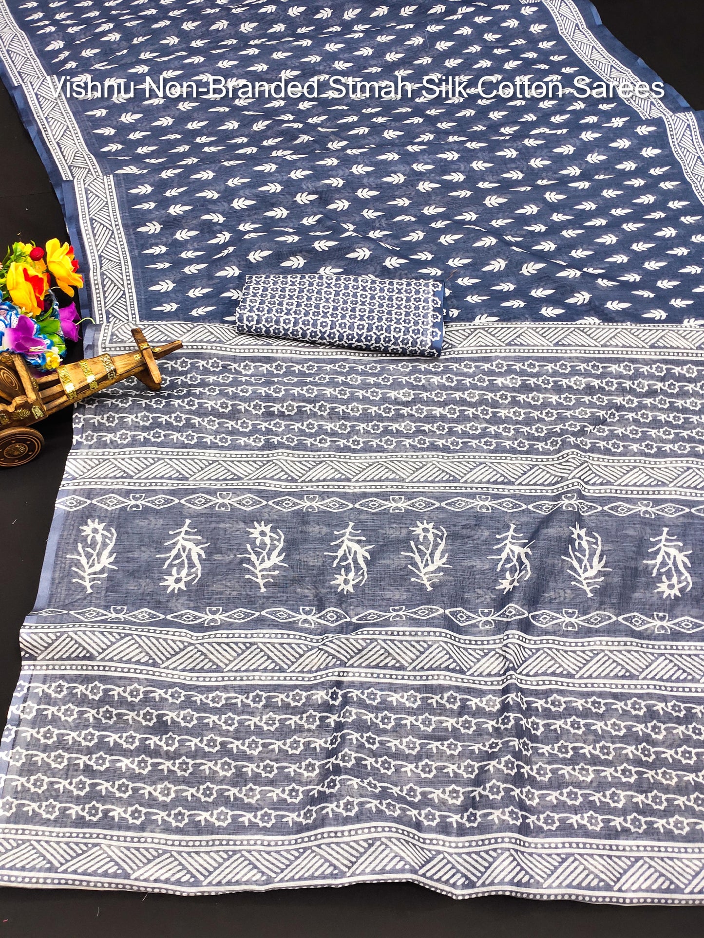 Vishnu Non-Branded Stmah Silk Cotton Sarees