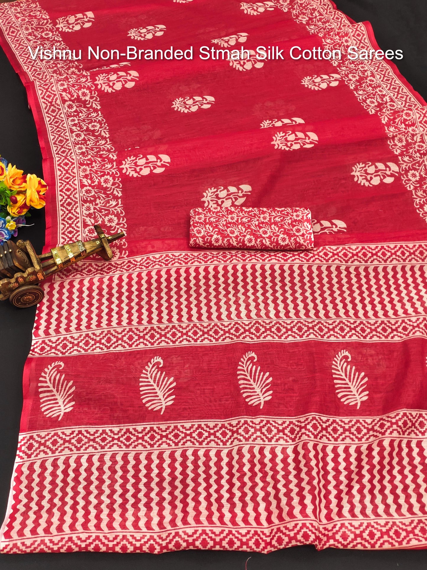 Vishnu Non-Branded Stmah Silk Cotton Sarees