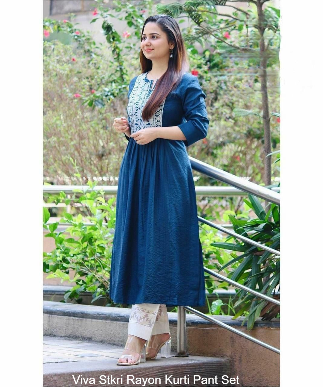 Viva Stkri Rayon Kurti Pant Set