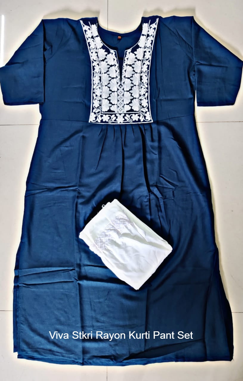 Viva Stkri Rayon Kurti Pant Set