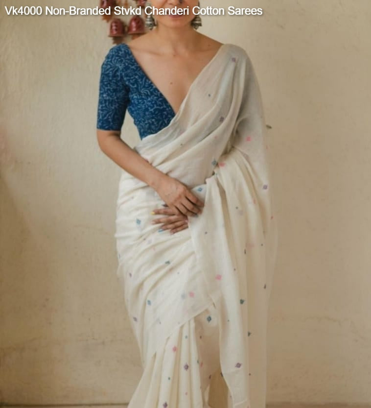 Vk4000 Non-Branded Stvkd Chanderi Cotton Sarees
