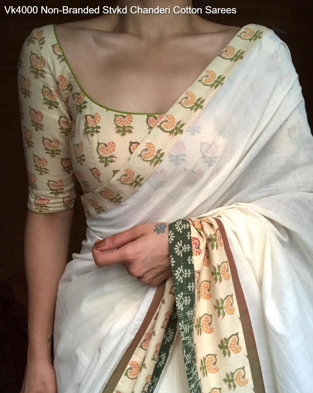 Vk4000 Non-Branded Stvkd Chanderi Cotton Sarees