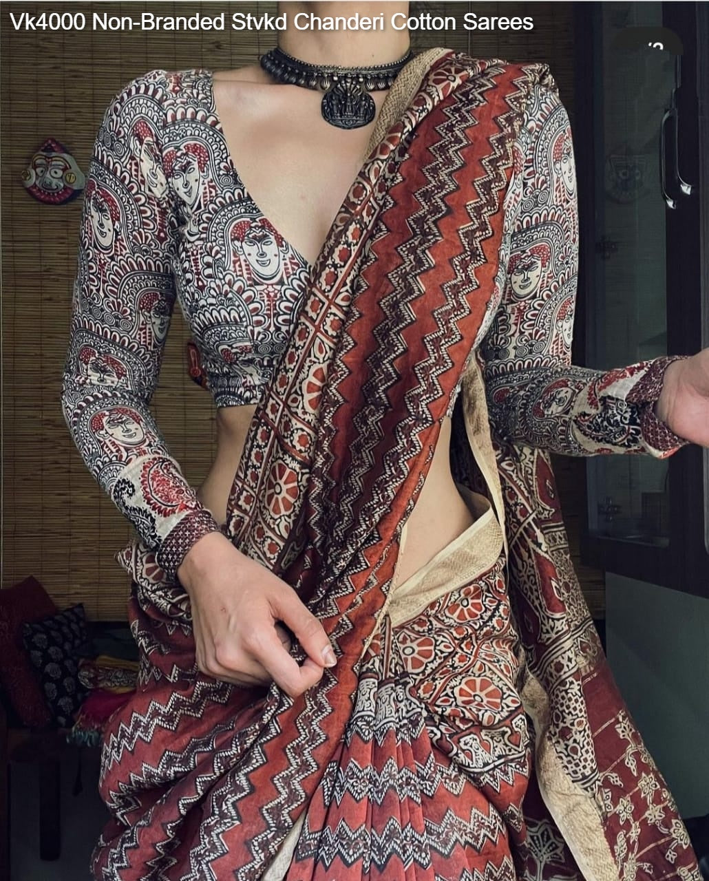 Vk4000 Non-Branded Stvkd Chanderi Cotton Sarees