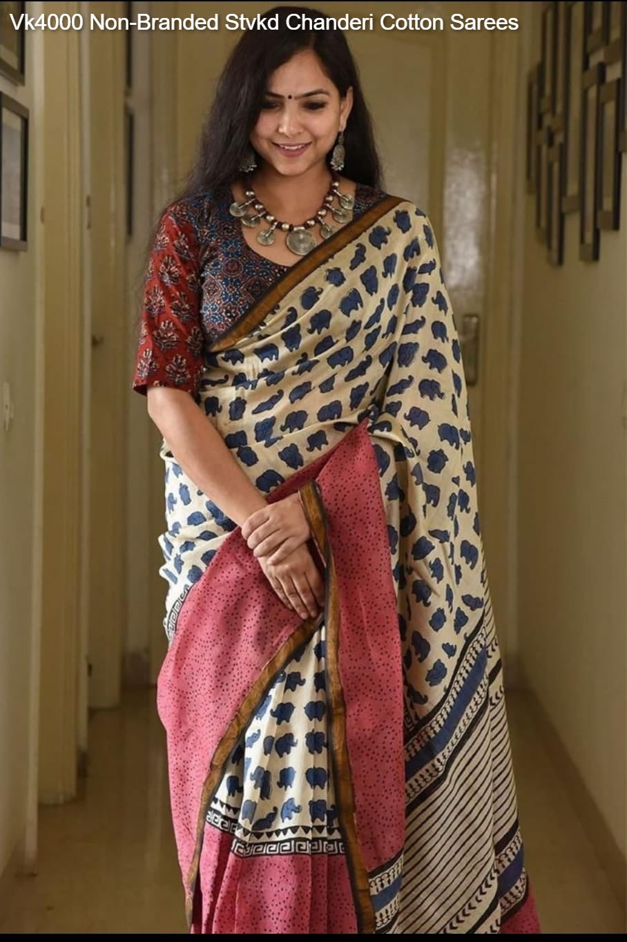 Vk4000 Non-Branded Stvkd Chanderi Cotton Sarees