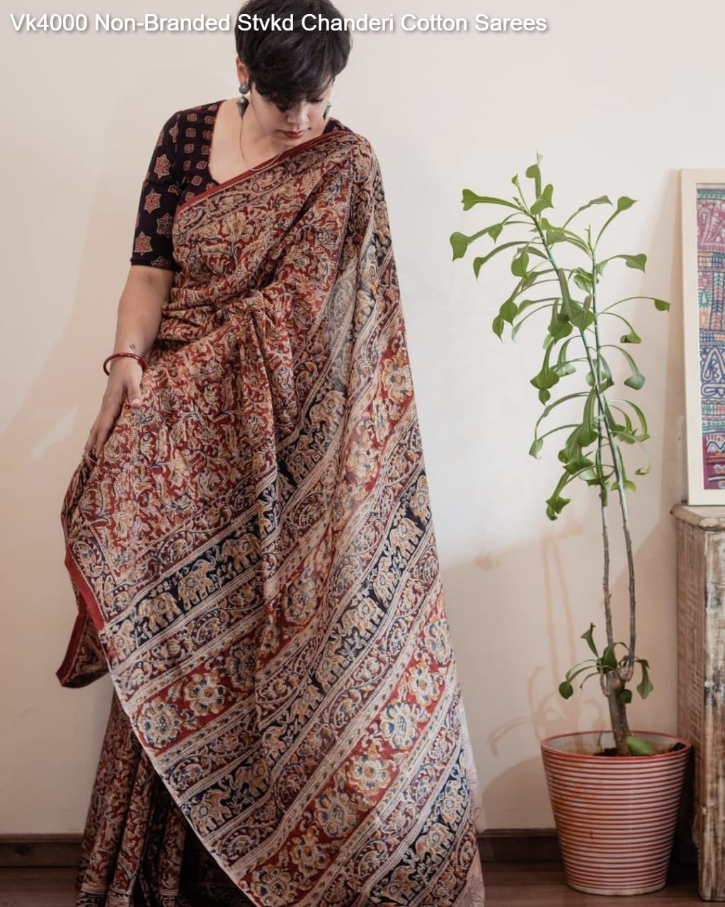 Vk4000 Non-Branded Stvkd Chanderi Cotton Sarees