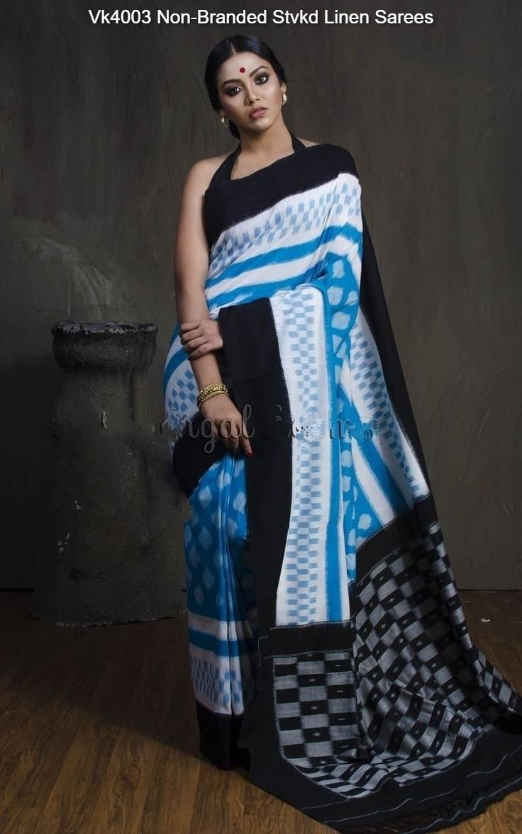 Vk4003 Non-Branded Stvkd Linen Sarees