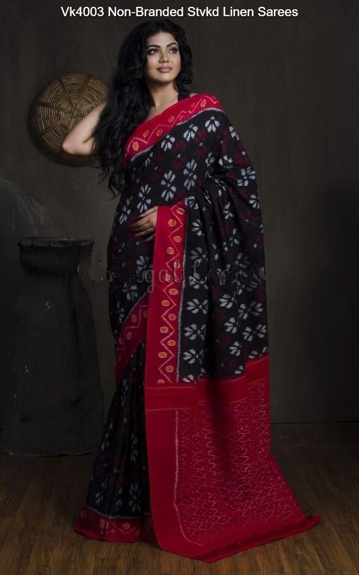 Vk4003 Non-Branded Stvkd Linen Sarees