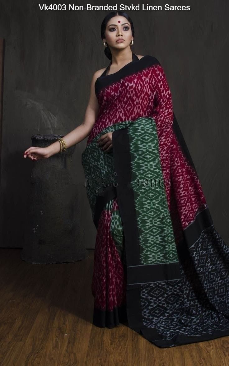 Vk4003 Non-Branded Stvkd Linen Sarees