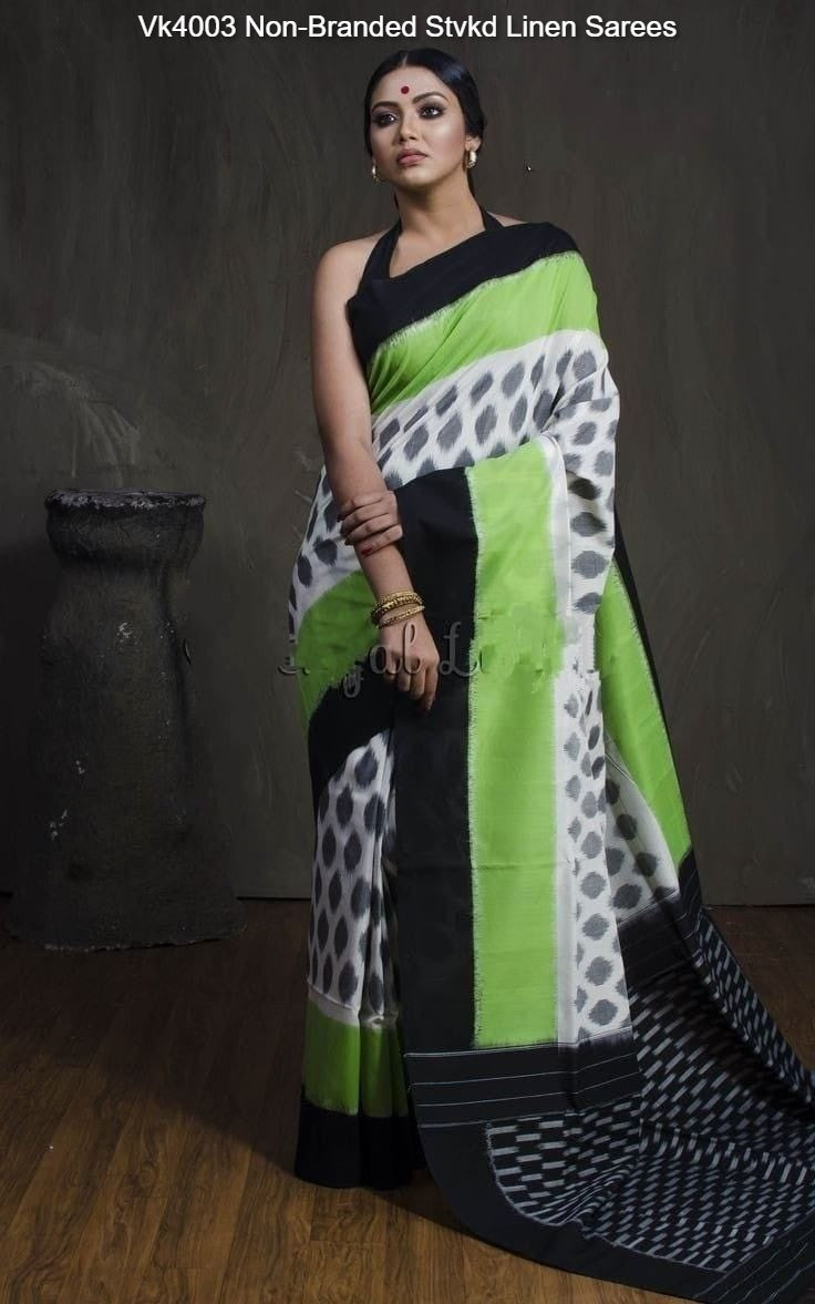 Vk4003 Non-Branded Stvkd Linen Sarees