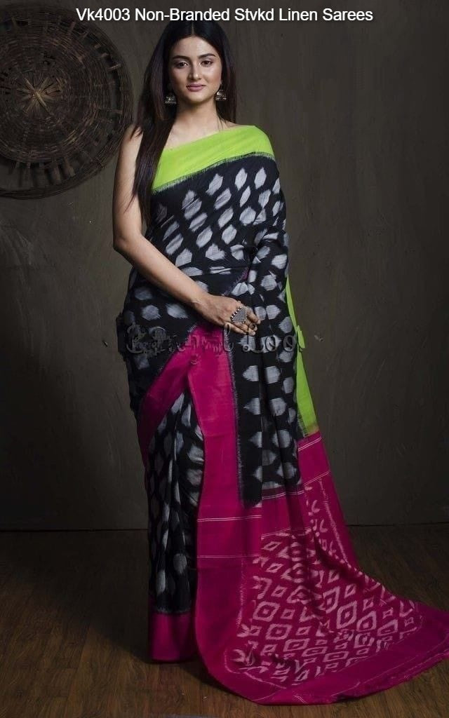 Vk4003 Non-Branded Stvkd Linen Sarees