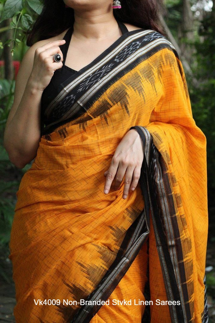 Vk4009 Non-Branded Stvkd Linen Sarees