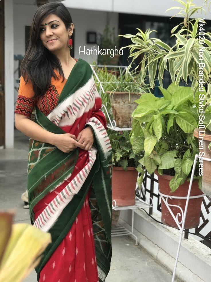 Vk4020 Non-Branded Stvkd Soft Linen Sarees