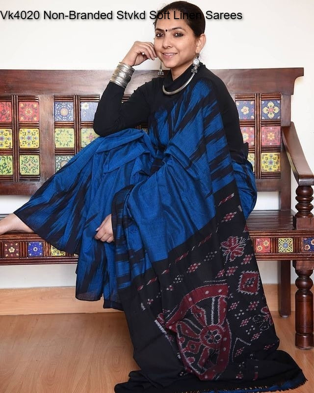 Vk4020 Non-Branded Stvkd Soft Linen Sarees