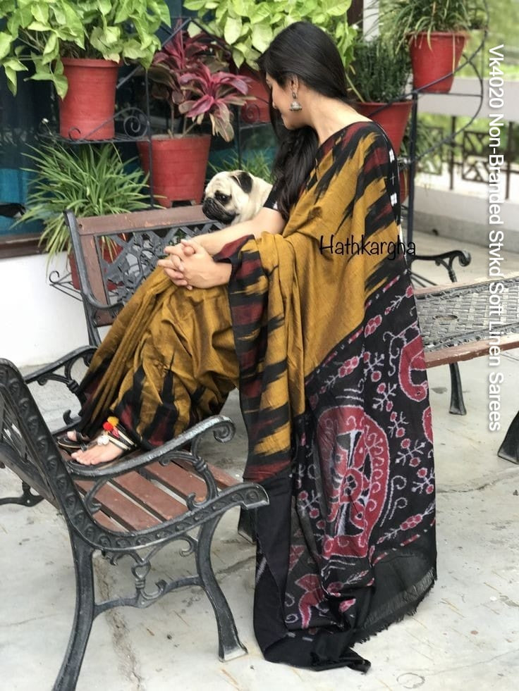 Vk4020 Non-Branded Stvkd Soft Linen Sarees