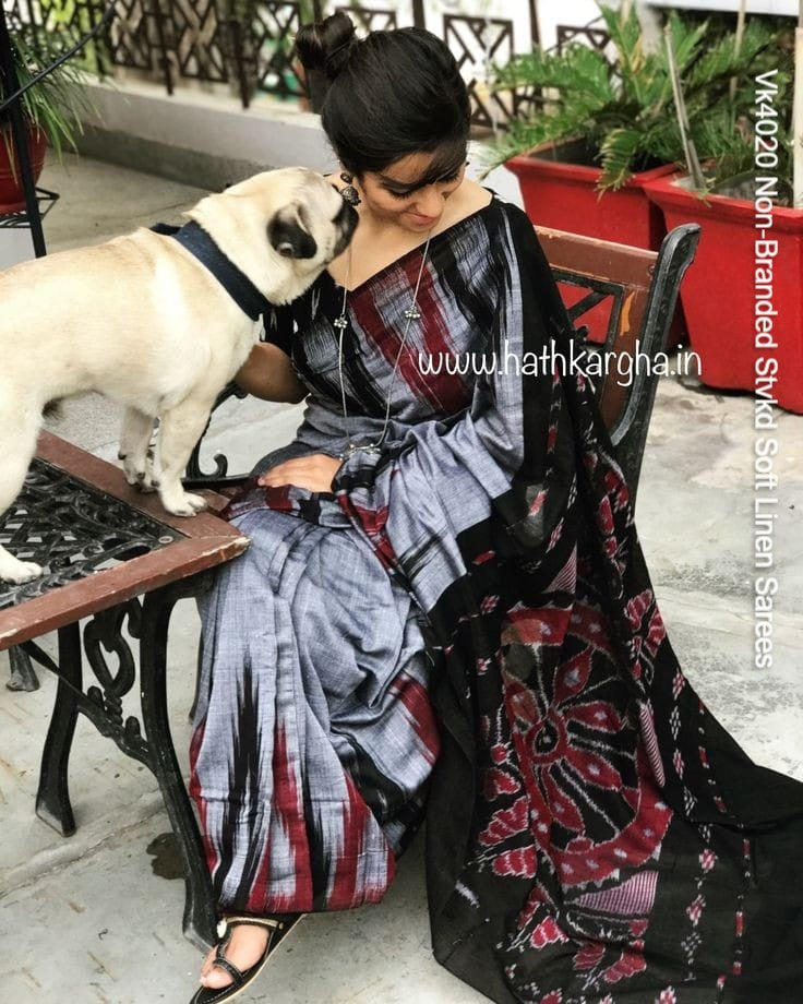 Vk4020 Non-Branded Stvkd Soft Linen Sarees