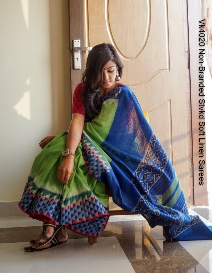 Vk4020 Non-Branded Stvkd Soft Linen Sarees