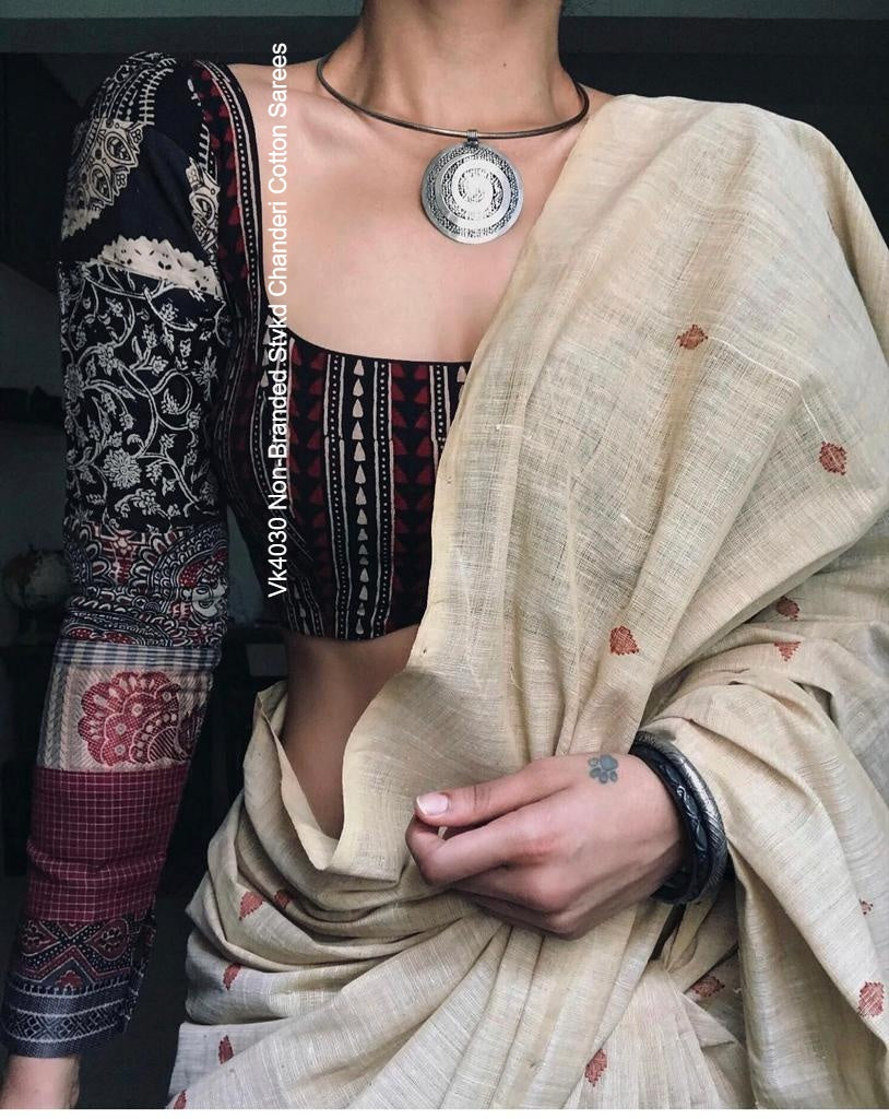 Vk4030 Non-Branded Stvkd Chanderi Cotton Sarees