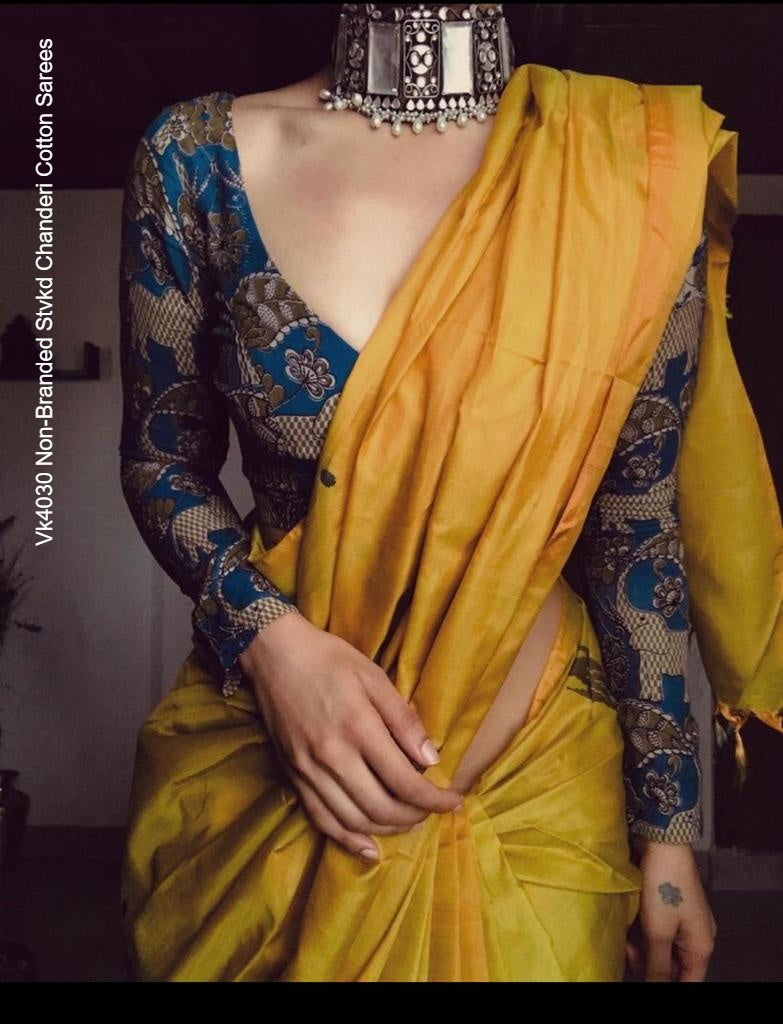 Vk4030 Non-Branded Stvkd Chanderi Cotton Sarees