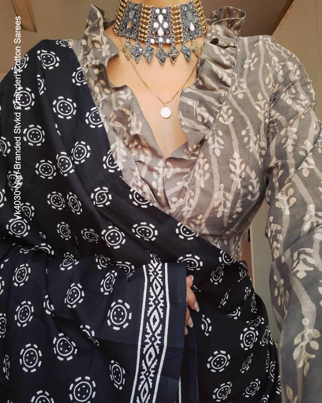 Vk4030 Non-Branded Stvkd Chanderi Cotton Sarees