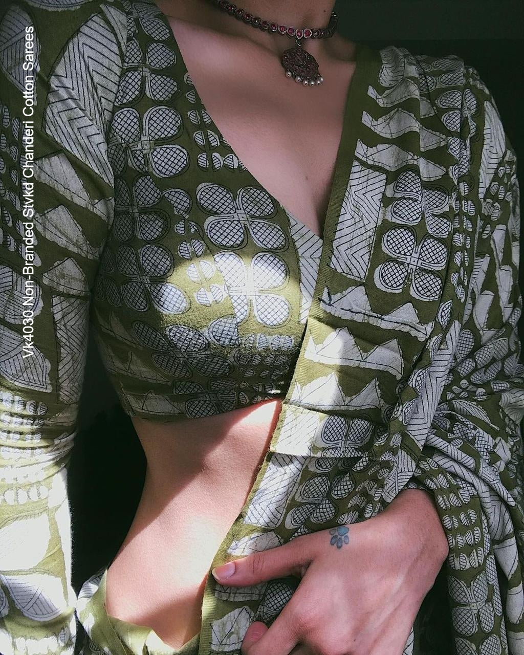 Vk4030 Non-Branded Stvkd Chanderi Cotton Sarees