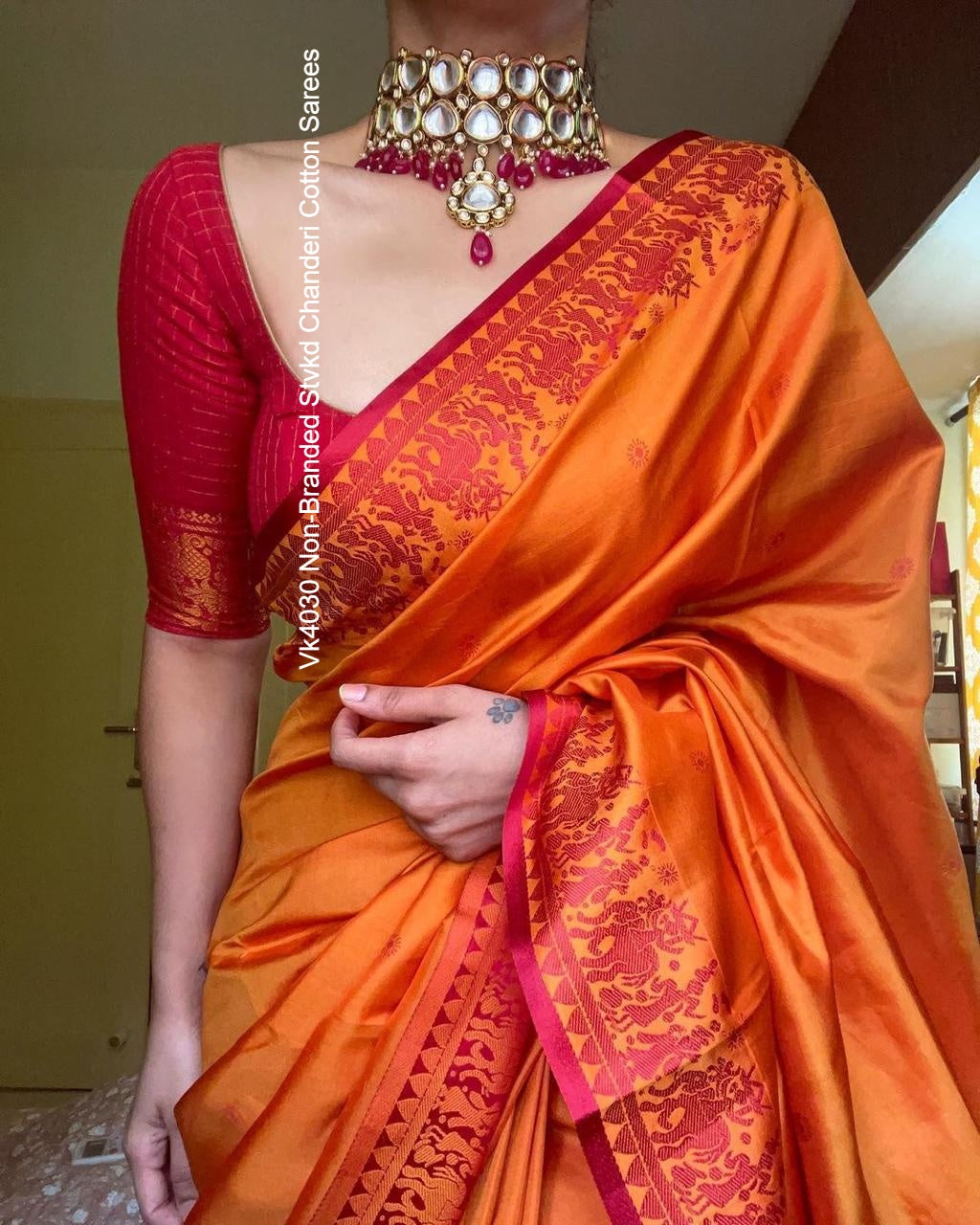 Vk4030 Non-Branded Stvkd Chanderi Cotton Sarees
