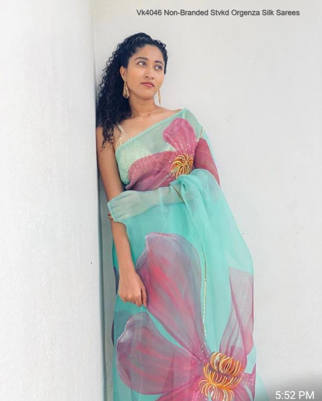 Vk4046 Non-Branded Stvkd Orgenza Silk Sarees