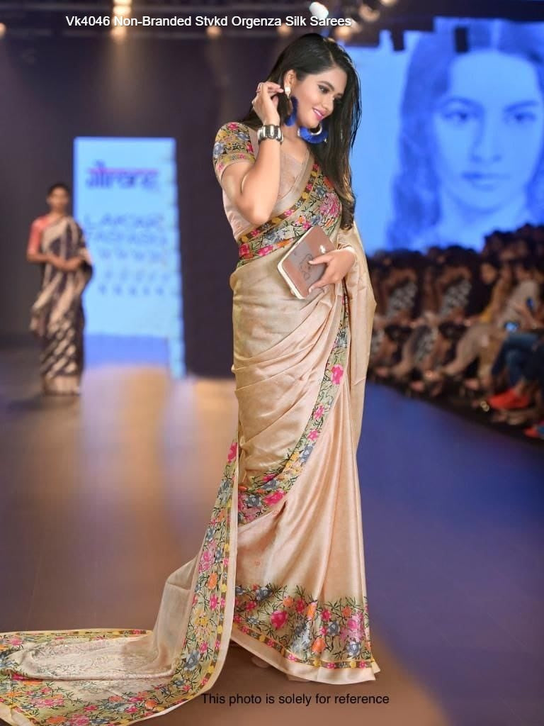 Vk4046 Non-Branded Stvkd Orgenza Silk Sarees