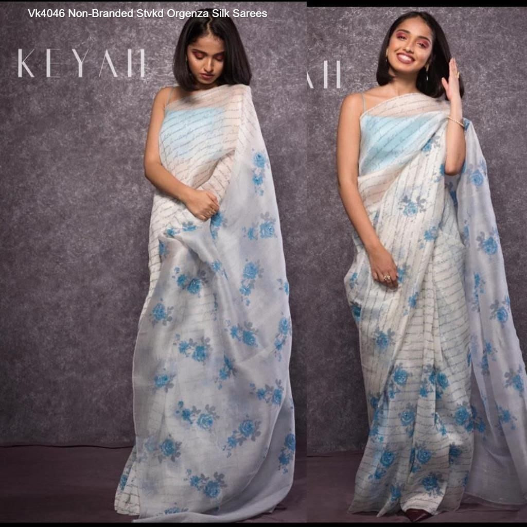 Vk4046 Non-Branded Stvkd Orgenza Silk Sarees