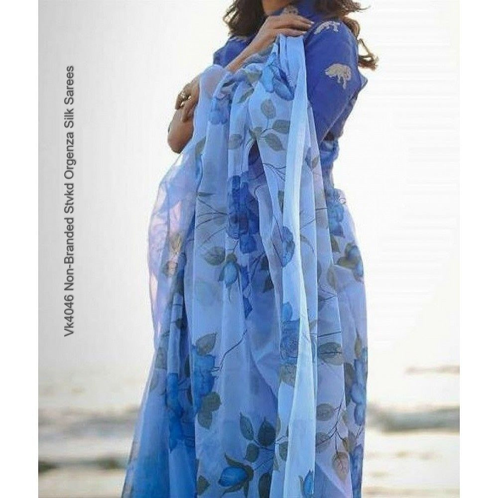 Vk4046 Non-Branded Stvkd Orgenza Silk Sarees