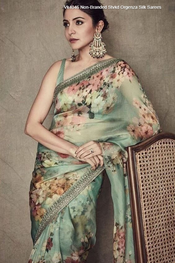 Vk4046 Non-Branded Stvkd Orgenza Silk Sarees