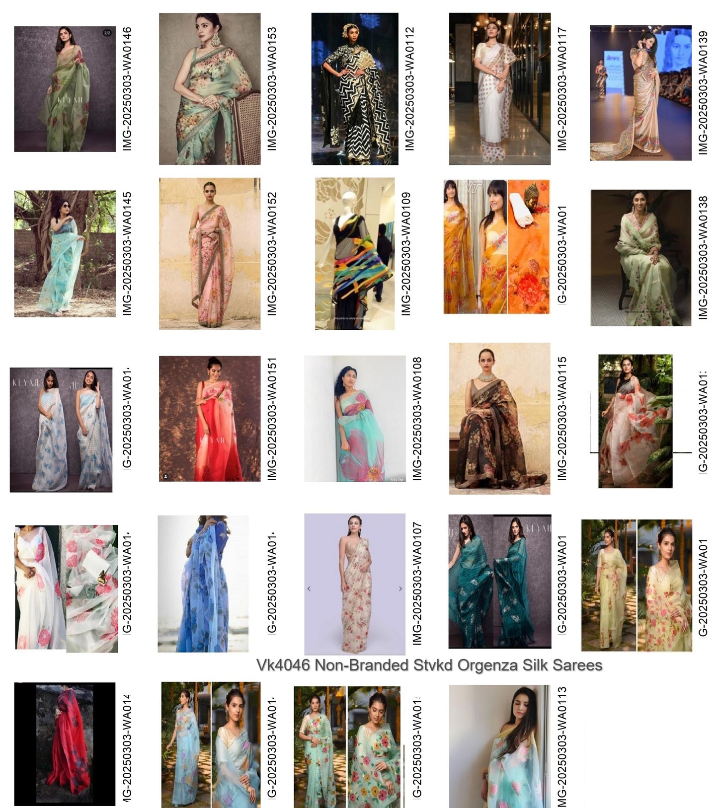 Vk4046 Non-Branded Stvkd Orgenza Silk Sarees