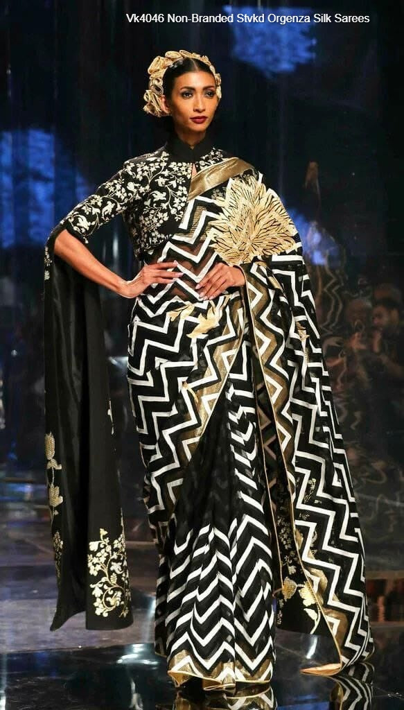 Vk4046 Non-Branded Stvkd Orgenza Silk Sarees