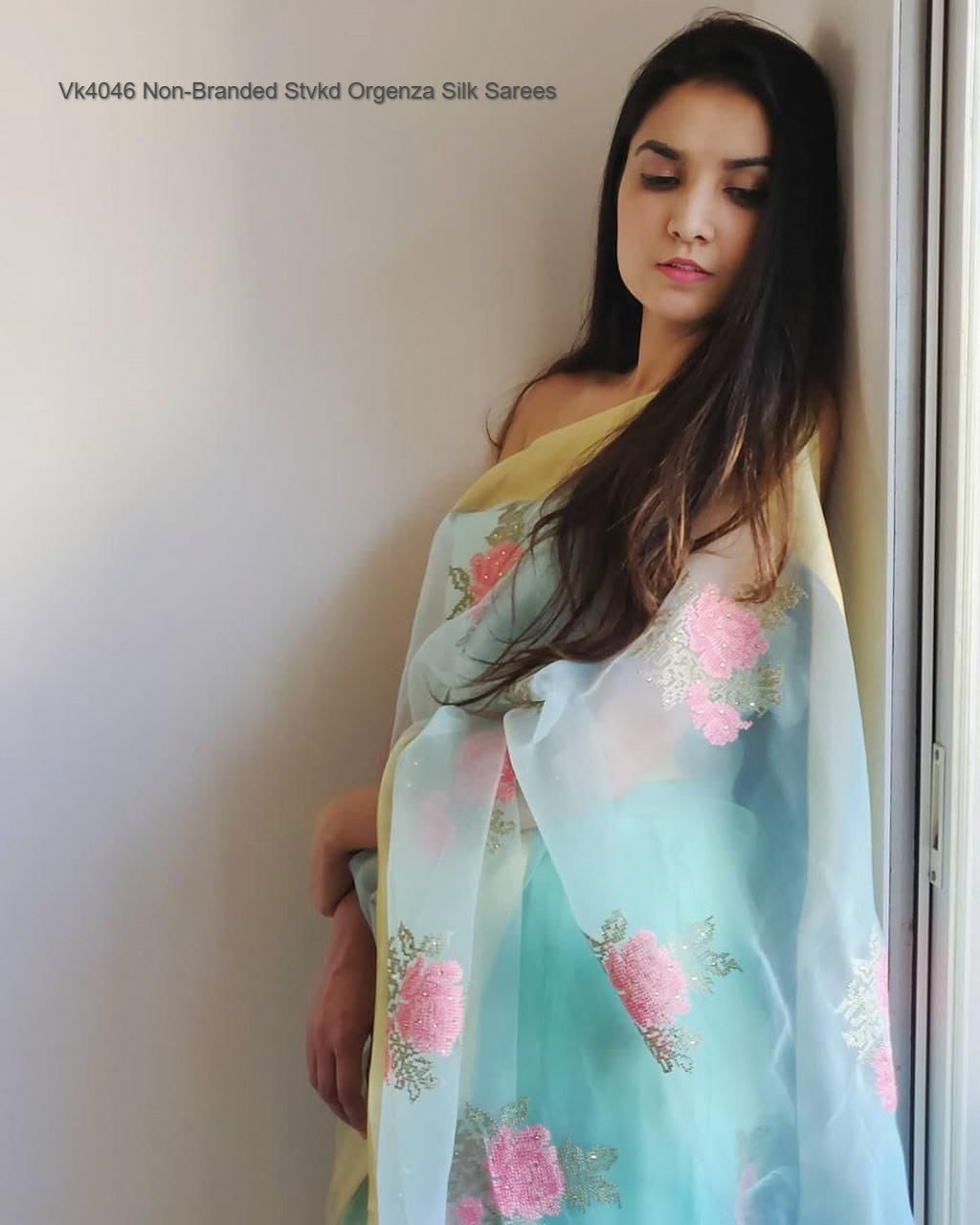 Vk4046 Non-Branded Stvkd Orgenza Silk Sarees