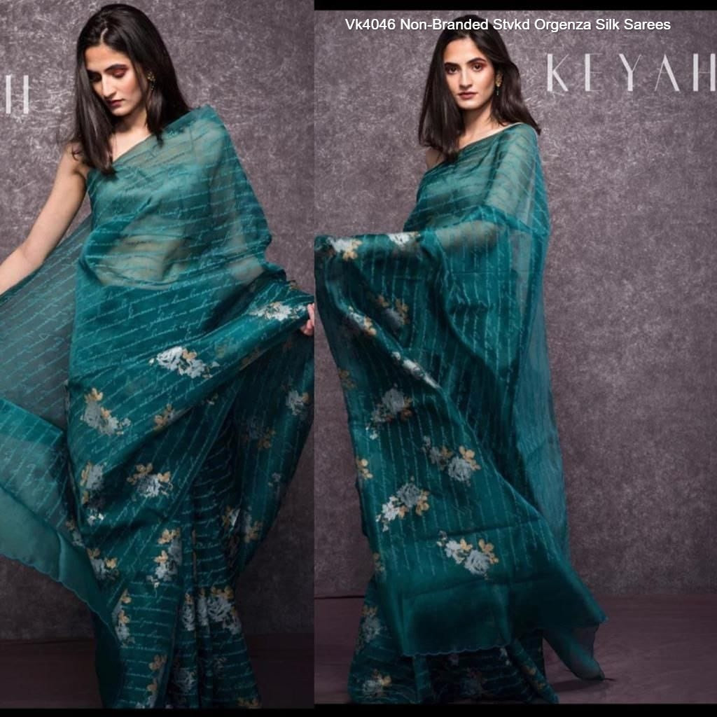 Vk4046 Non-Branded Stvkd Orgenza Silk Sarees