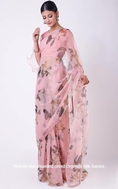 Vk4048 Non-Branded Stvkd Orgenza Silk Sarees