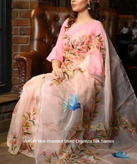 Vk4048 Non-Branded Stvkd Orgenza Silk Sarees