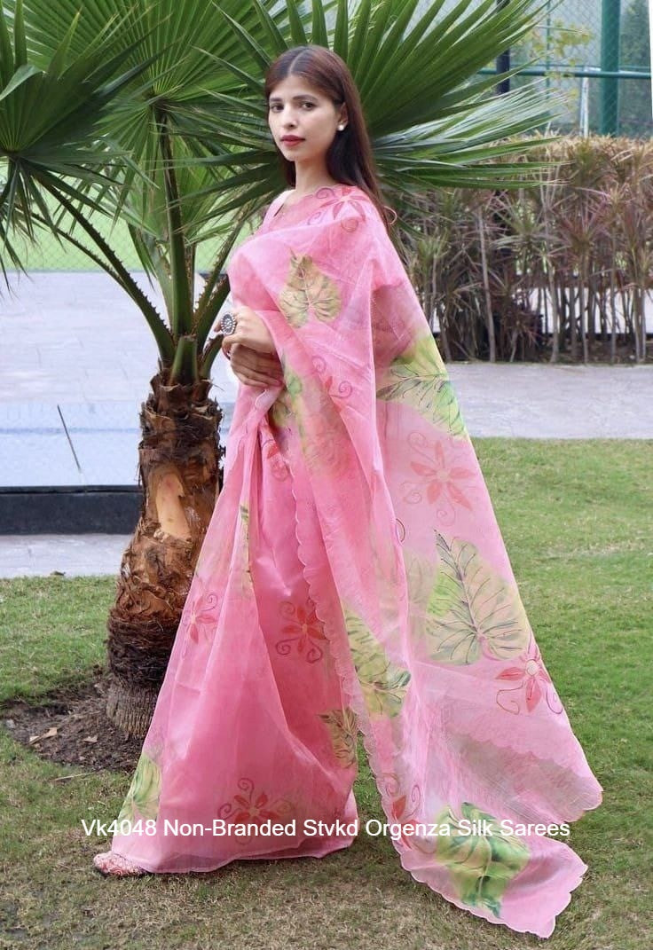 Vk4048 Non-Branded Stvkd Orgenza Silk Sarees