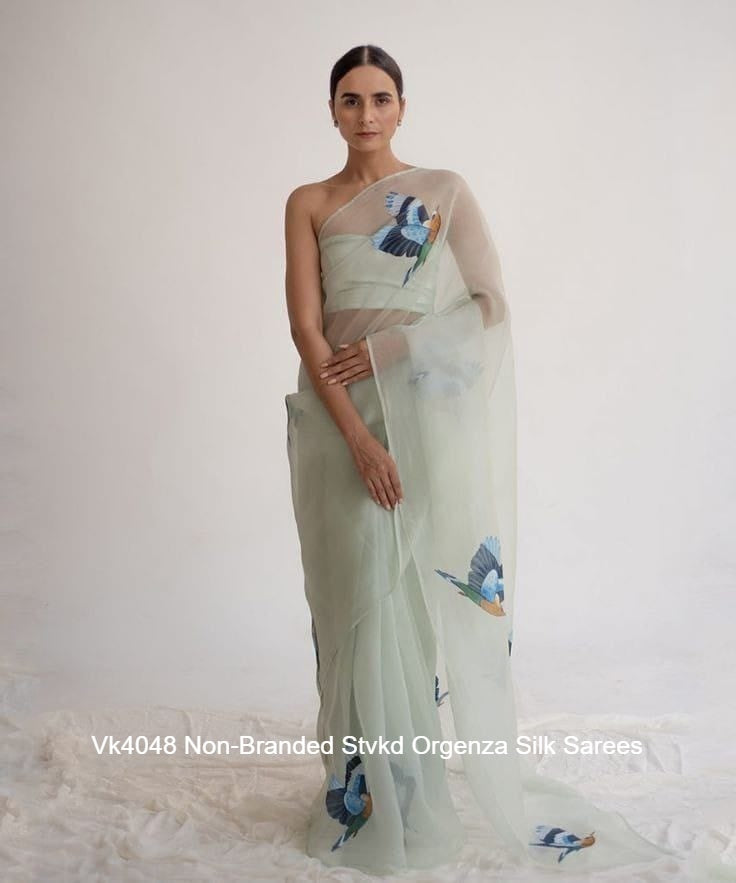 Vk4048 Non-Branded Stvkd Orgenza Silk Sarees