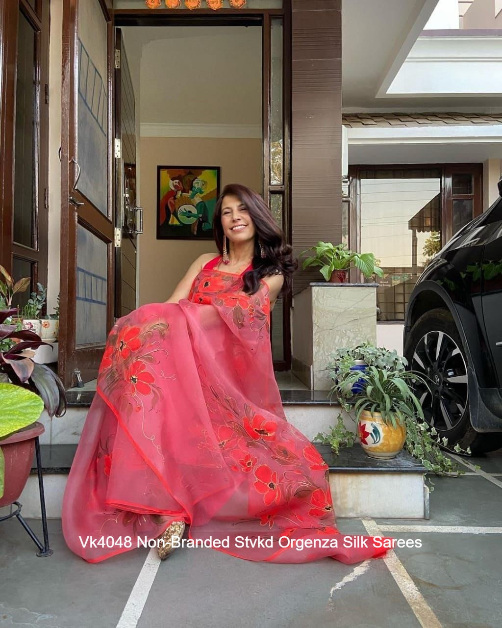 Vk4048 Non-Branded Stvkd Orgenza Silk Sarees