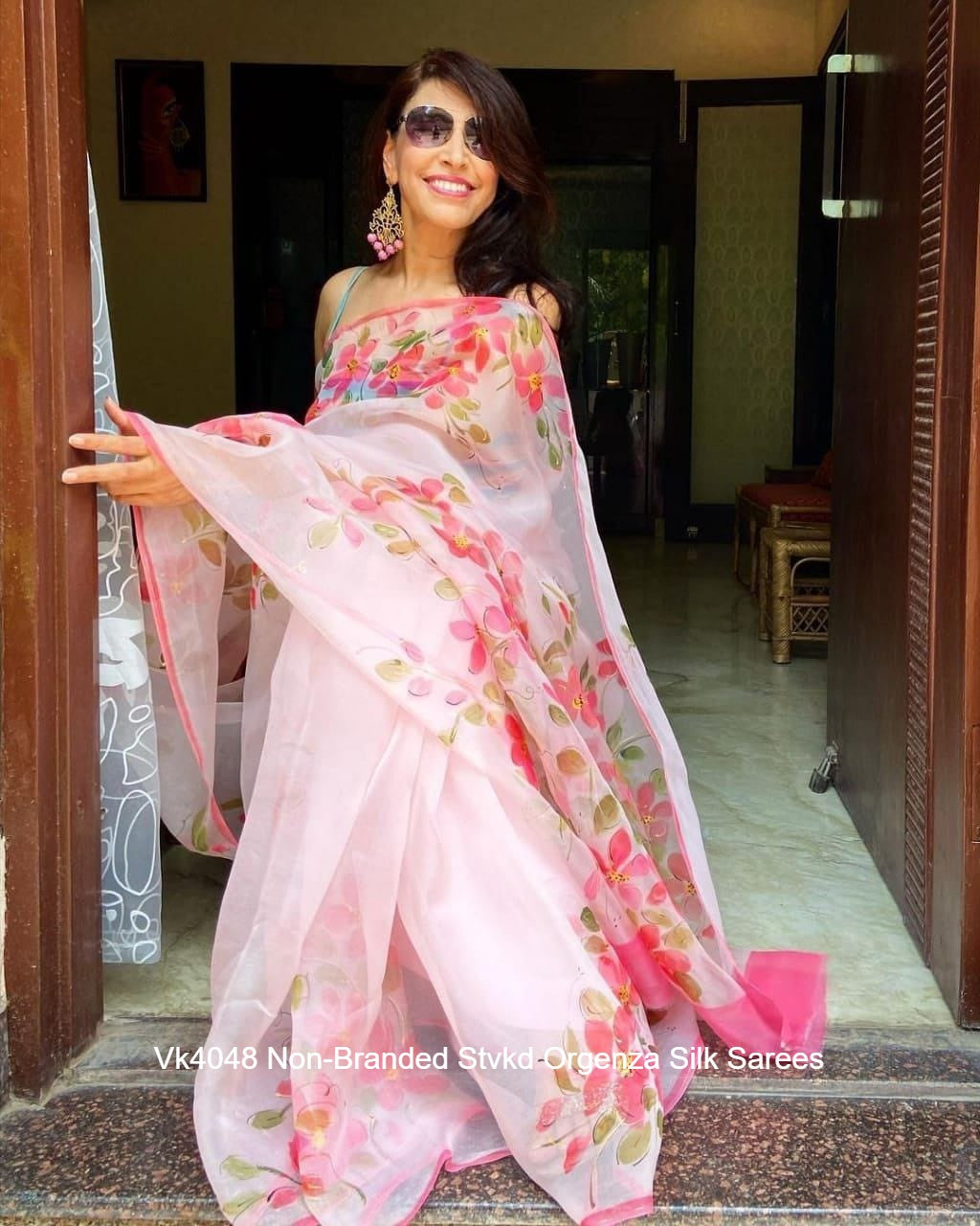 Vk4048 Non-Branded Stvkd Orgenza Silk Sarees