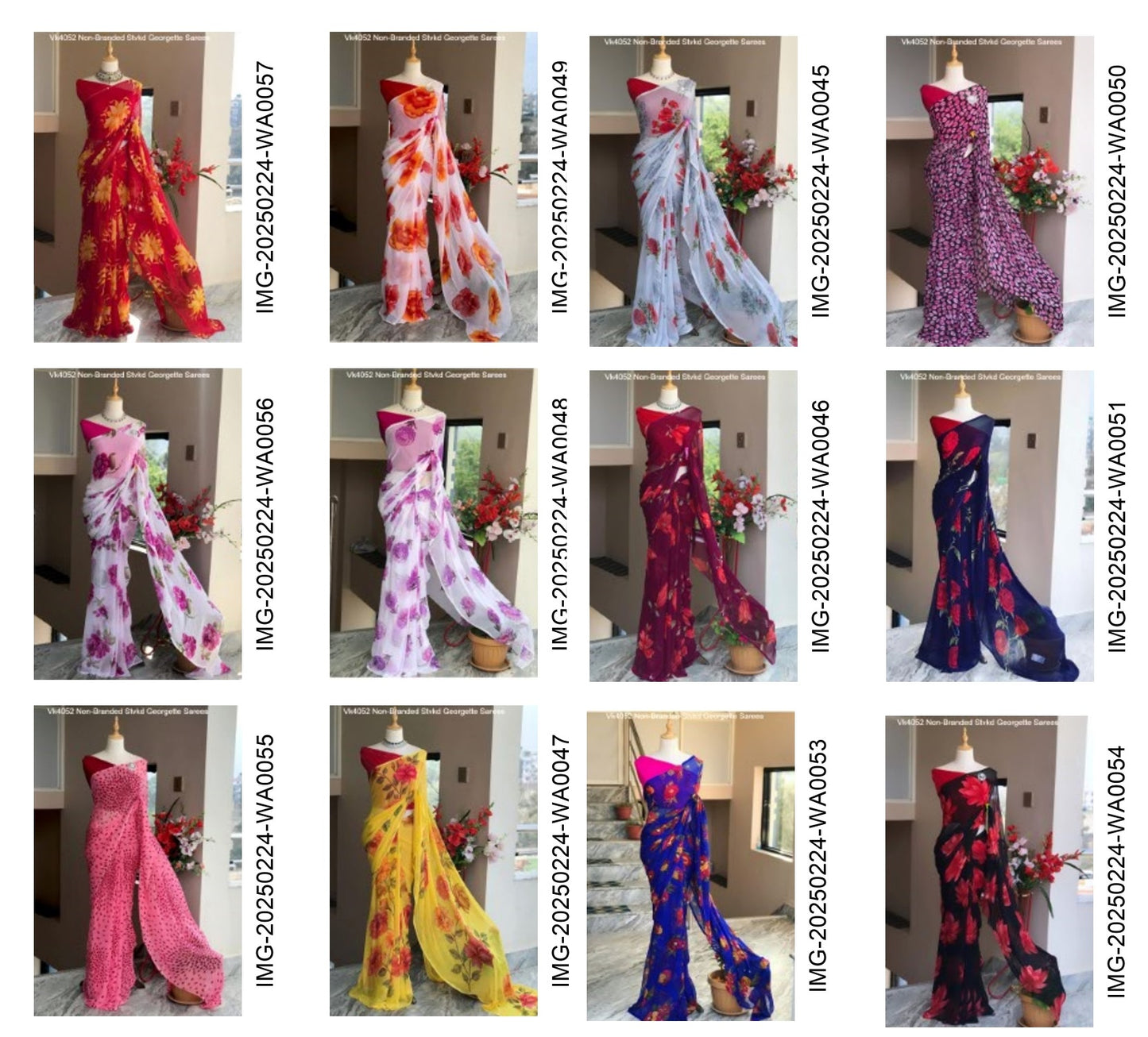 Vk4052 Non-Branded Stvkd Georgette Sarees