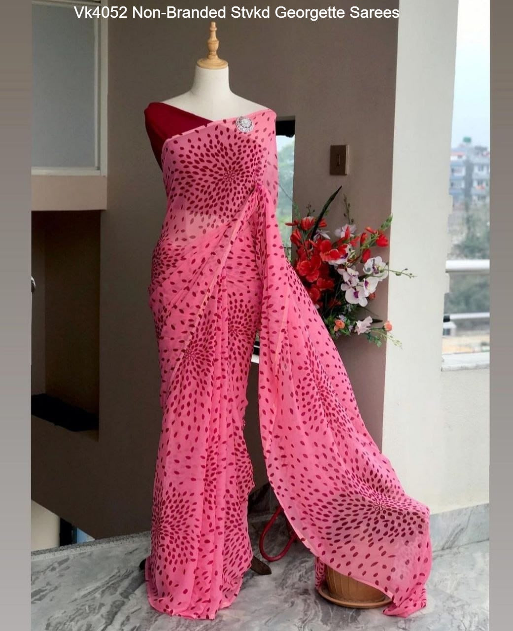 Vk4052 Non-Branded Stvkd Georgette Sarees