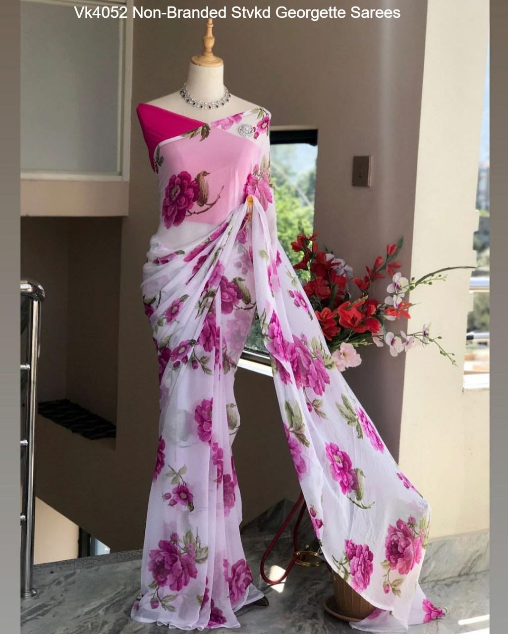 Vk4052 Non-Branded Stvkd Georgette Sarees